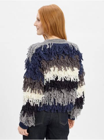 Rich & Royal Strickjacke in blau grau - 0001