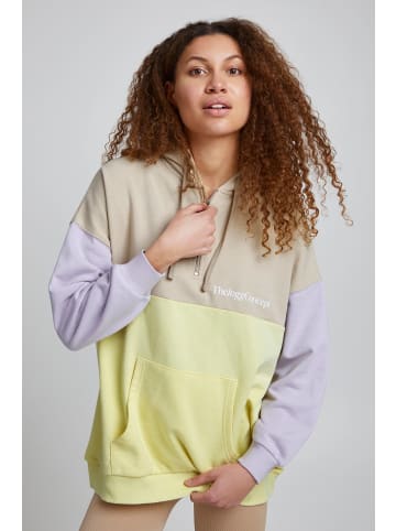 TheJoggConcept. Kapuzenpullover JCSAFINE CUT HALV PULLOVER - 22800031  Kapuzenpullover in Colourblock-Optik in Beige
