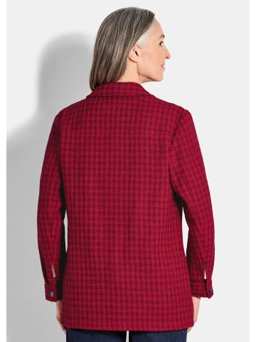 GOLDNER Lässige Longjacke mit Pepitamuster in dunkelrot