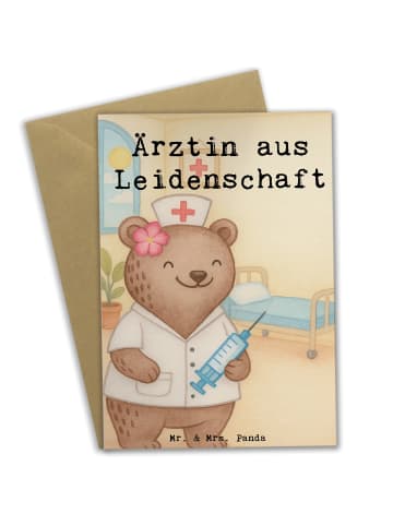 Mr. & Mrs. Panda Grußkarte Ärztin Leidenschaft Design mit Spruch in Weiß