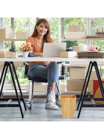 relaxdays 4 x Papierkorb Bambus