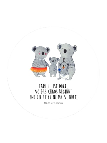 Mr. & Mrs. Panda Rund Magnet Koala Familie mit Spruch in Weiß