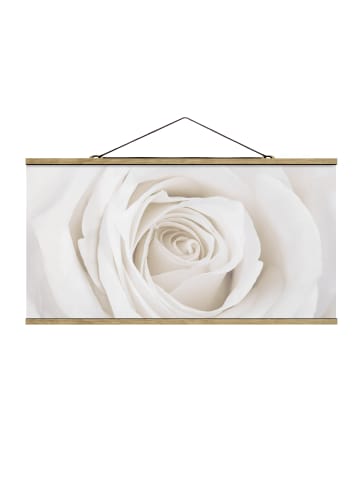 WALLART Stoffbild mit Posterleisten - Pretty White Rose in Weiß