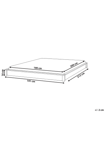 Beliani Doppelbett ANTRAS in Braun - (W) 191 x (H) 16 x (L) 212 cm