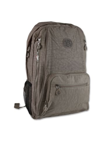 Bag Street Freizeitrucksack, Sportrucksack Nylon stone, braun ca. 25cm breit ca. 43cm hoch
