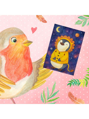 Mr. & Mrs. Panda Beileidskarte Löwe Astrologie Design ohne Spruch in Weiß