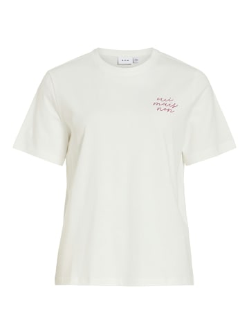 Vila T-Shirt VISybilla Cherry in weiß himbeer - 0002
