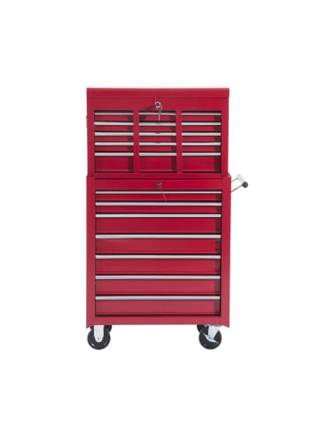 HOMCOM Werkzeugwagen-61,5L x 33B x 113H cm-Rot