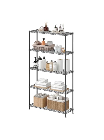 SONGMICS Standregal Dalten in Schwarz - (B)90 x (H)161 x (T)30 cm