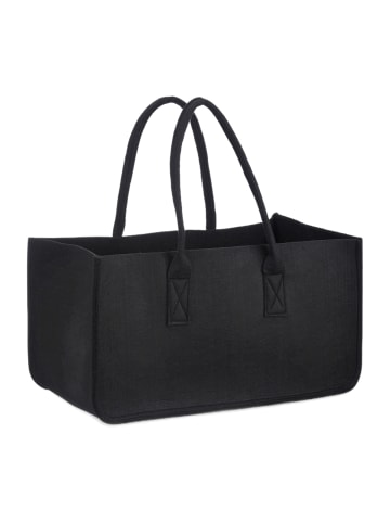relaxdays 8 x Kaminholztasche in Schwarz