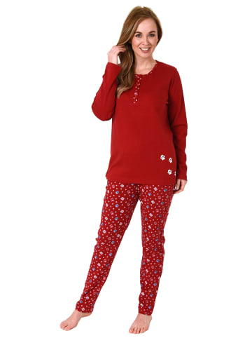 NORMANN Pyjama langarm Schlafanzug Kuschel interlock Tier - 69526 in rot