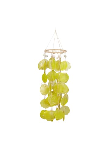 relaxdays Capiz Windspiel in Gelb - (H)48 cm