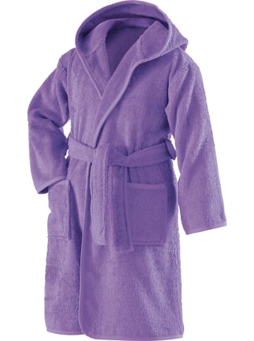 Erwin Müller Frottier Kinder-Bademantel mit Kapuze in lila