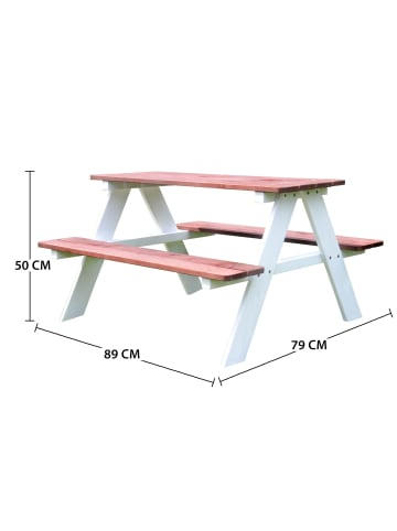 Coemo Picknicktisch aus Holz in Weiß