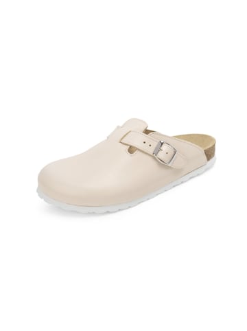 VITAFORM Olivengegerbtes (Nappa)Leder Clogs in beige