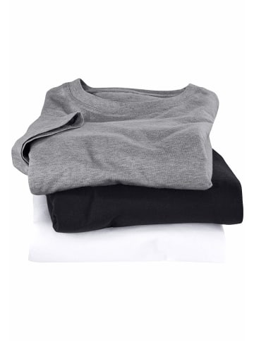 H.I.S T-Shirt in grau-meliert, weiß, schwarz