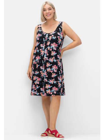sheego Strandkleid in schwarz-bunt