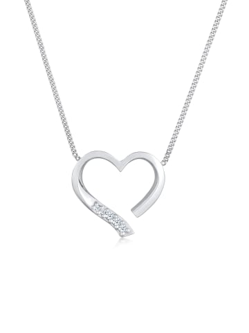 Elli DIAMONDS  Halskette 925 Sterling Silber Diamant, Herz in Silber