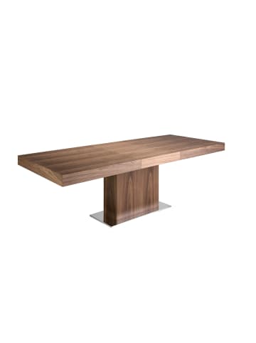 Angel Cerdá Ausziehbarer Esstisch 1015 in Walnuss/Stahl – (B)180 x (T)100 x (H)75 cm