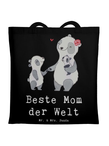Mr. & Mrs. Panda Tragetasche Panda Beste Mom der Welt mit Spruch in Schwarz