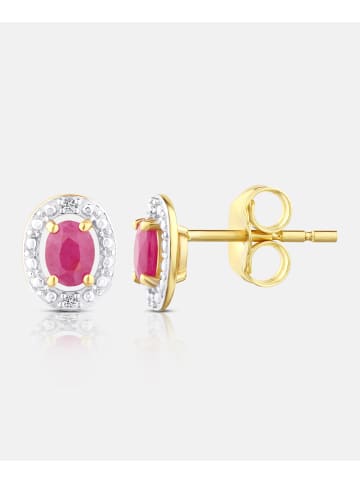 Diamant L'éternel Ohrstecker, mit Rubin, 375 Gelbgold