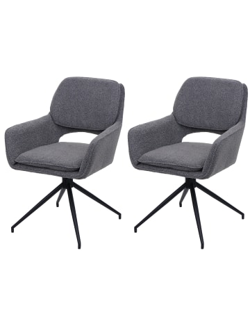 MCW 2er-Set Esszimmerstuhl Bouclé N74, Grau