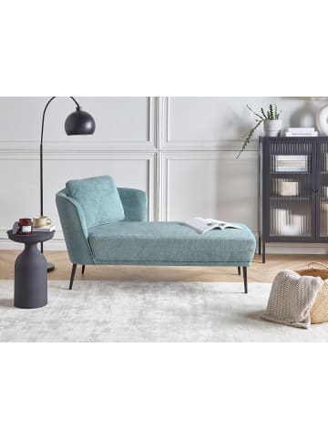Beliani Chaiselongue ARTHEZE in Blau/Schwarz - (W) 148 x (H) 70 x (L) 64 cm linksseitig