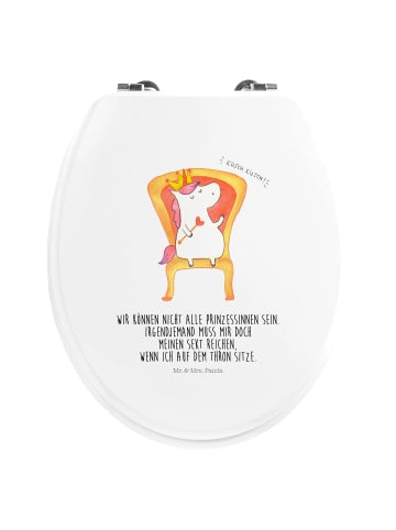 Mr. & Mrs. Panda Toilettensitz Einhorn König mit Spruch in Weiß