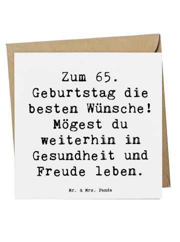 Mr. & Mrs. Panda Deluxe Karte Spruch 65. Geburtstag Glückwünsche... in Weiß