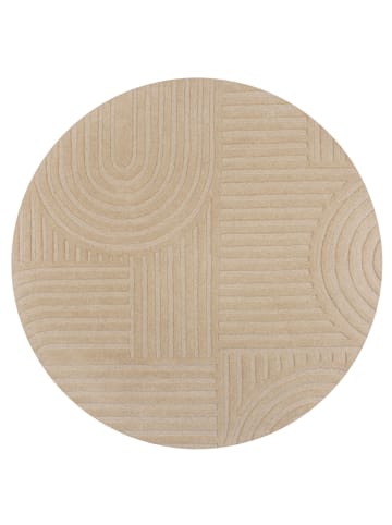 KADIMA DESIGN Handgetufteter Wollteppich in Pastellfarben in Beige