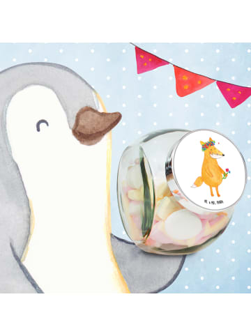 Mr. & Mrs. Panda Vorratsdose Glas Fuchs Blumen ohne Spruch in Weiß