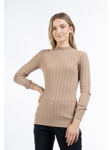 DreiMaster Klassik Strick Pullover Turtleneck in Dunkelsand