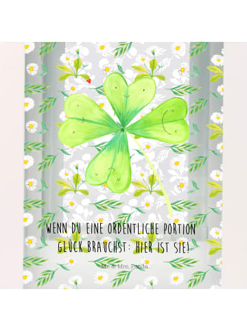 Mr. & Mrs. Panda Windlicht Blume Kleeblatt mit Spruch in Transparent