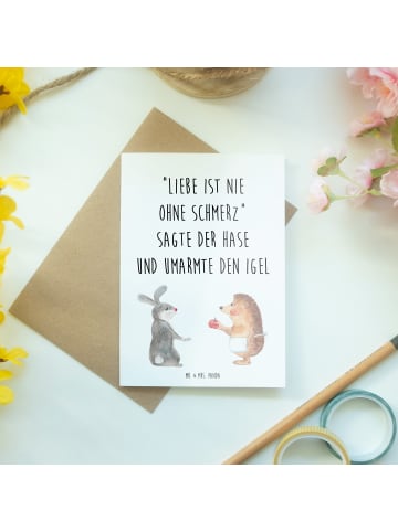 Mr. & Mrs. Panda Klappkarte Hase Igel mit Spruch in Weiß
