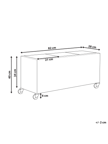 Beliani Indoor Blumentopf BELLIS in Schwarz - (W) 82 x (H) 40 x (L) 28 cm