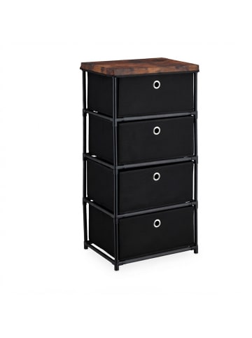 relaxdays Kommode in Schwarz/ Braun - (B)43 X (H)85 x (T)33 cm