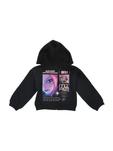 COFI 1453 KPop Demon Hunters Kinder Hoodie aus Baumwolle mit Reißverschluss in Schwarz