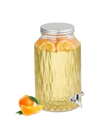 relaxdays Getränkespender in Transparent - 5L