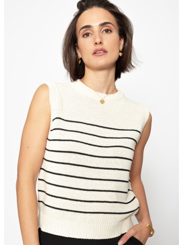 SASSYCLASSY Pullunder gestreift in Weiß