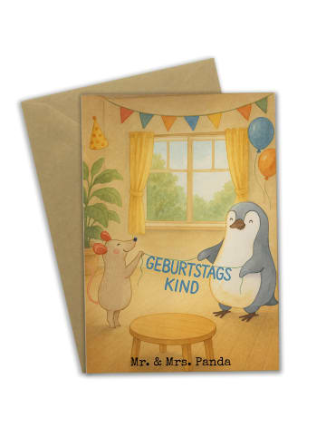 Mr. & Mrs. Panda Grußkarte Maus Pinguin Geburtstag Design ohne S... in Weiß