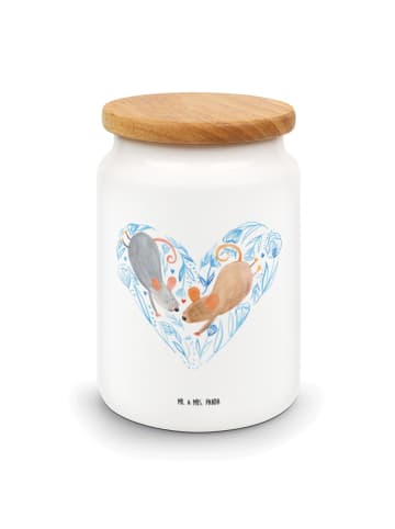 Mr. & Mrs. Panda behälter Mäuse Herz ohne Spruch in Weiß