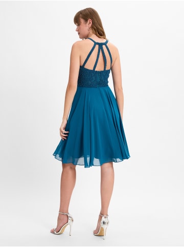 Marie Lund Abendkleid in petrol - 0002