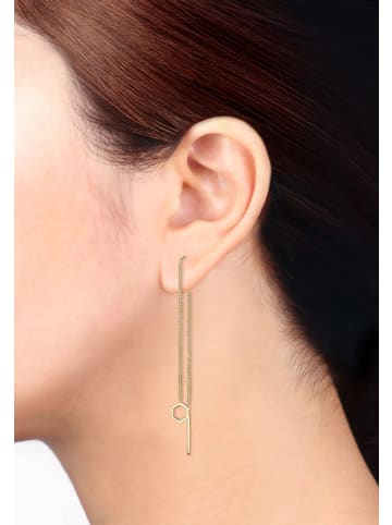 Elli Ohrringe 925 Sterling Silber Geo, Hexagon in Gold