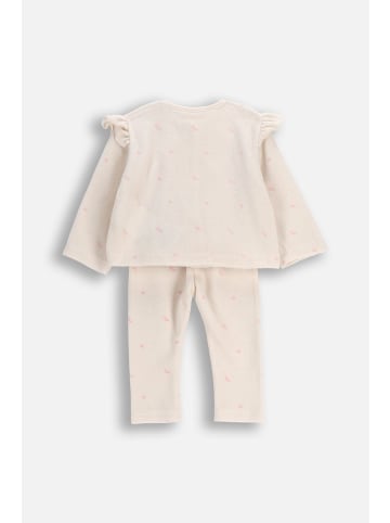 Coccodrillo Baby-Velours-Set in beige