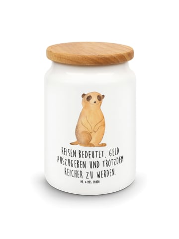 Mr. & Mrs. Panda Kaffeedose Erdmännchen mit Spruch in Weiß