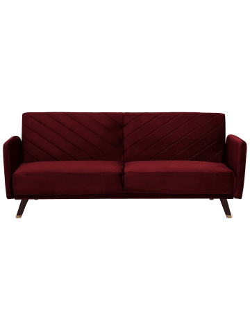 Beliani 3-Sitzer Sofa SENJA in Rot/Braun - (W) 198 x (H) 87 x (L) 95 cm