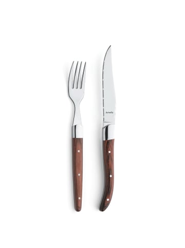 Amefa 4-tlg. Steakbesteck Set ROYAL STEAK in braun