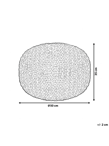 Beliani Pouf PRIENE in Grau - (W) 50 x (H) 35 x (L) 50 cm