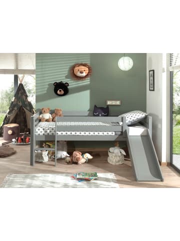58 aufm Kessel KOJENBETT mit Rutsche Karolina 208x83x175 aus Massivholz in Grau