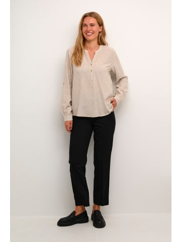 Kaffe Langarm-Bluse KAmilia Regular fit in Chinchilla/Chalk Stripe